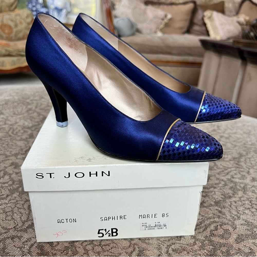 St. John Sapphire Sequin Heels